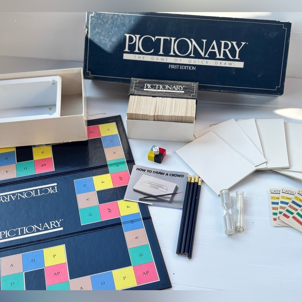 Vintage Pictionary Board Game 1985 First Edition Complete